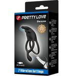 Pretty Love - Seth Anillo Vibrador Doble Conejo 7 Vibraciones Negro