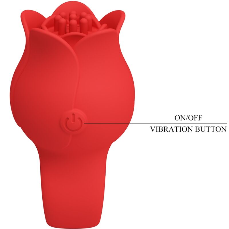 Pretty Love - Vibrador de Dedo Em Forma de Jae Rose 10 Vibrações Vermelho