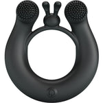 Pretty Love - Anillo Vibrador Dalia + Estimulador de Clítoris 12 Vibraciones Negro