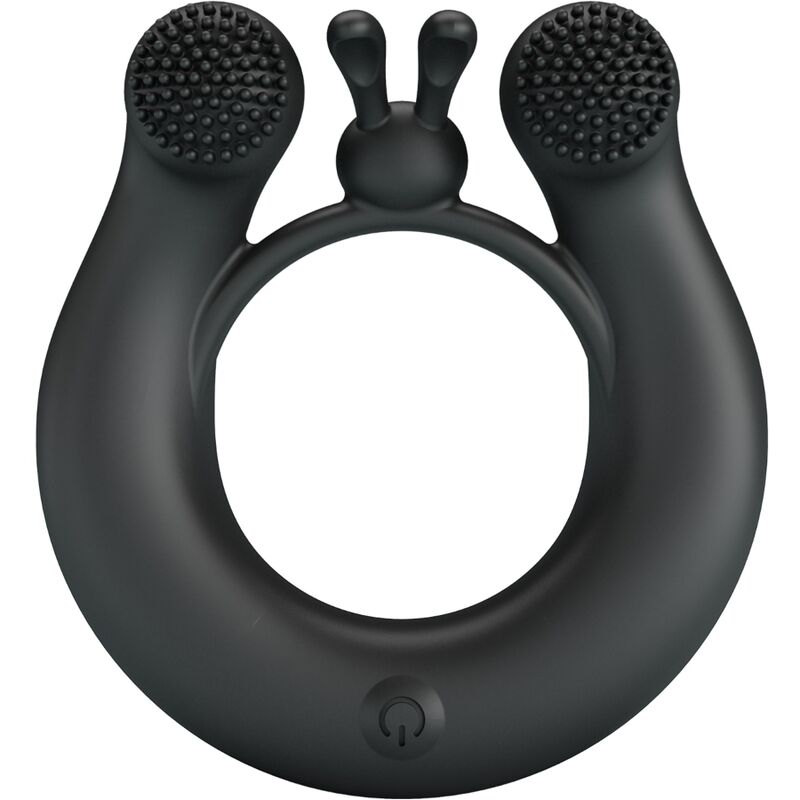 Pretty Love - Anillo Vibrador Dalia + Estimulador de Clítoris 12 Vibraciones Negro