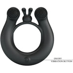 Pretty Love - Anillo Vibrador Dalia + Estimulador de Clítoris 12 Vibraciones Negro