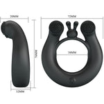 Pretty Love - Anillo Vibrador Dalia + Estimulador de Clítoris 12 Vibraciones Negro