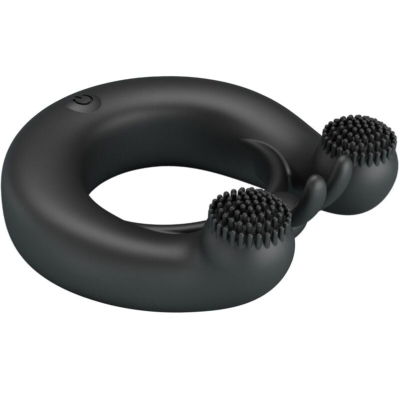 Pretty Love - Anillo Vibrador Dalia + Estimulador de Clítoris 12 Vibraciones Negro