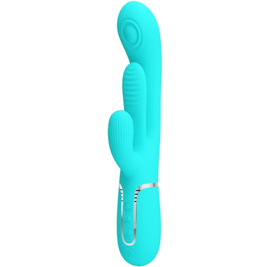 Pretty Love - Shania Triple Rabbit Multifuncional Vibrador 3 em 1 Azul
