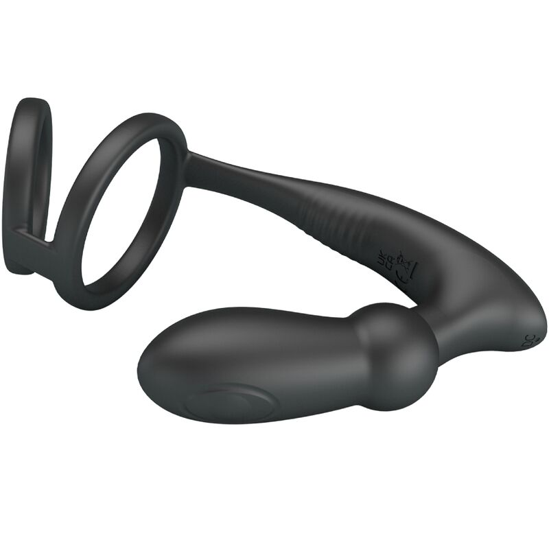 Pretty Love - Anel Penis Emoni +Plug Anal 12 Vibrações Preto