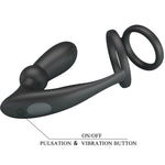 Pretty Love - Anel Penis Emoni +Plug Anal 12 Vibrações Preto