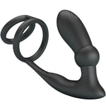 Pretty Love - Anel Penis Emoni +Plug Anal 12 Vibrações Preto
