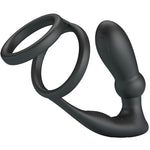 Pretty Love - Anel Penis Emoni +Plug Anal 12 Vibrações Preto