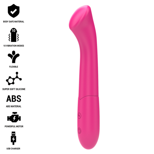 Vibrador Intense Paty 19 cm Flexible 10 Vibraciones Modelo 2 Rosa