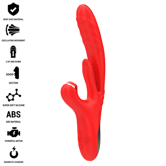 Intenso Karol Multifunción Vibrador Impulso & Estimulación & Succión Rojo