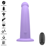 Intenso vibrador Eddie 17,5 cm, 10 vibraciones, morado, control remoto