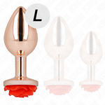 Kink -Plug Anal Rosa Ouro Com Rosa Vermelha L