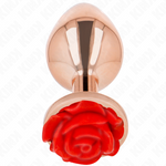 Kink -Plug Anal Rosa Ouro Com Rosa Vermelha L