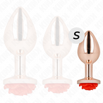 Kink -Plug Anal de Ouro Rosa Com Rosa Vermelha S