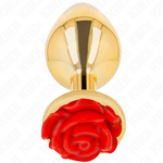 Kink -Plug Anal Ouro Rosa Vermelho Tamanho L