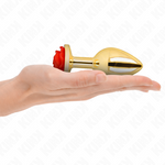 Kink -Plug Anal Ouro Rosa Vermelho Tamanho L