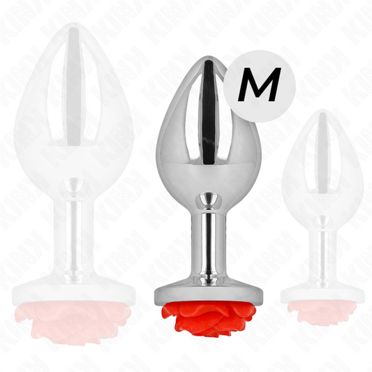 Kink -Plug Anal Rosa Vermelho Tamanho M