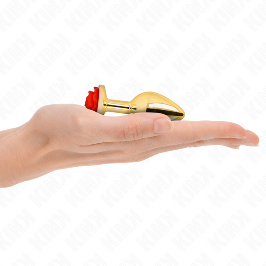 Kink -Plug Anal Ouro Rosa Vermelho Tamanho S