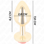 Kink -Plug Anal Ouro Rosa Vermelho Tamanho S
