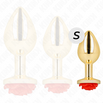 Kink -Plug Anal Ouro Rosa Vermelho Tamanho S
