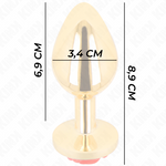 Kink -Plug Anal Ouro Rosa Vermelho Tamanho M
