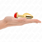 Kink -Plug Anal Ouro Rosa Vermelho Tamanho M