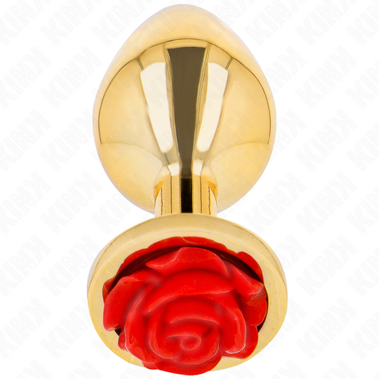 Kink -Plug Anal Ouro Rosa Vermelho Tamanho M