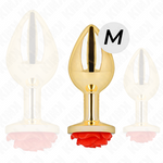 Kink -Plug Anal Ouro Rosa Vermelho Tamanho M
