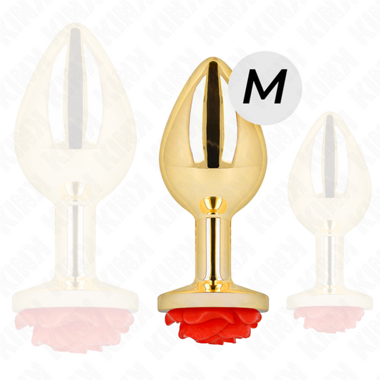 Kink -Plug Anal Ouro Rosa Vermelho Tamanho M