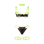 Subblime - 955274 Conjunto de Sutiã Com Colar e Detalhes Nas Pernas Verde Fluorescente S/M