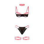 Subblime - 955298 Conjunto de Sutiã Com Colar e Detalhes Nas Pernas Rosa Fluorescente S/M