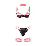 Subblime - 955298 Conjunto de Sutiã Com Colar e Detalhes Nas Pernas Rosa Fluorescente S/M