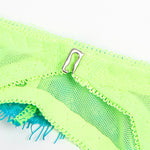 Subblime - 955311 Conjunto de sujetador de encaje con liguero verde y azul S/M