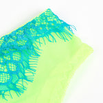 Subblime - 955311 Conjunto de sujetador de encaje con liguero verde y azul S/M