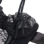 Subblime - 955496 Body de Renda Com Laços e Ligas Preto S/M