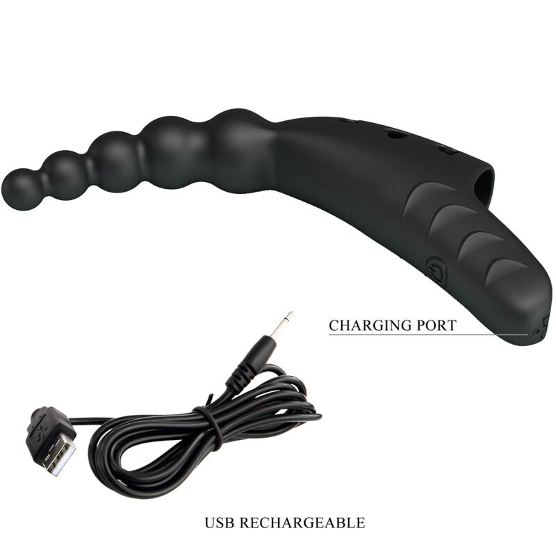 Pretty Love - Vibrador de Dedo Jordin 10 Vibrações Preto