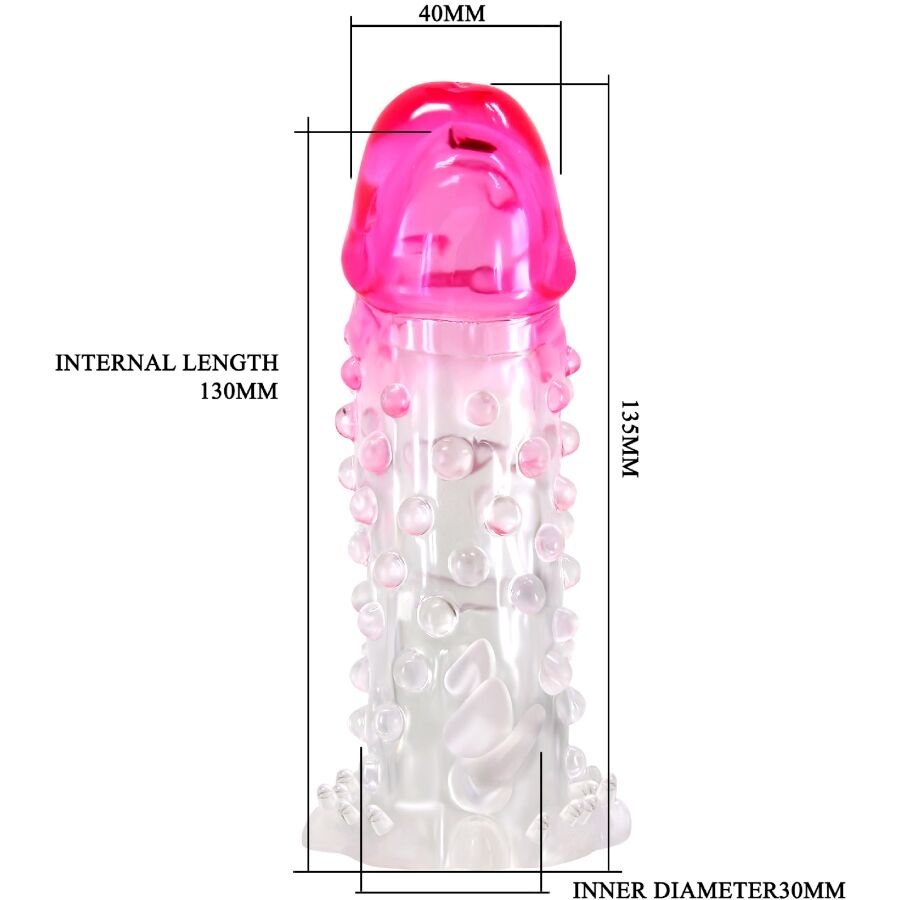 Pretty Love - Bainha de Ampliação Realista Wilford com Pênis em Relevo Rosa