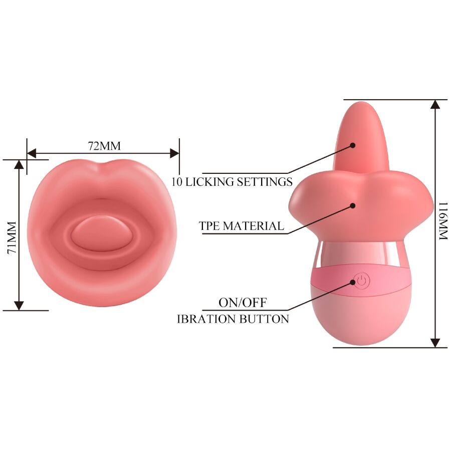 Pretty Love - Estimulador de Clítoris Kylee Tongue 10 Vibraciones Rosa Nude
