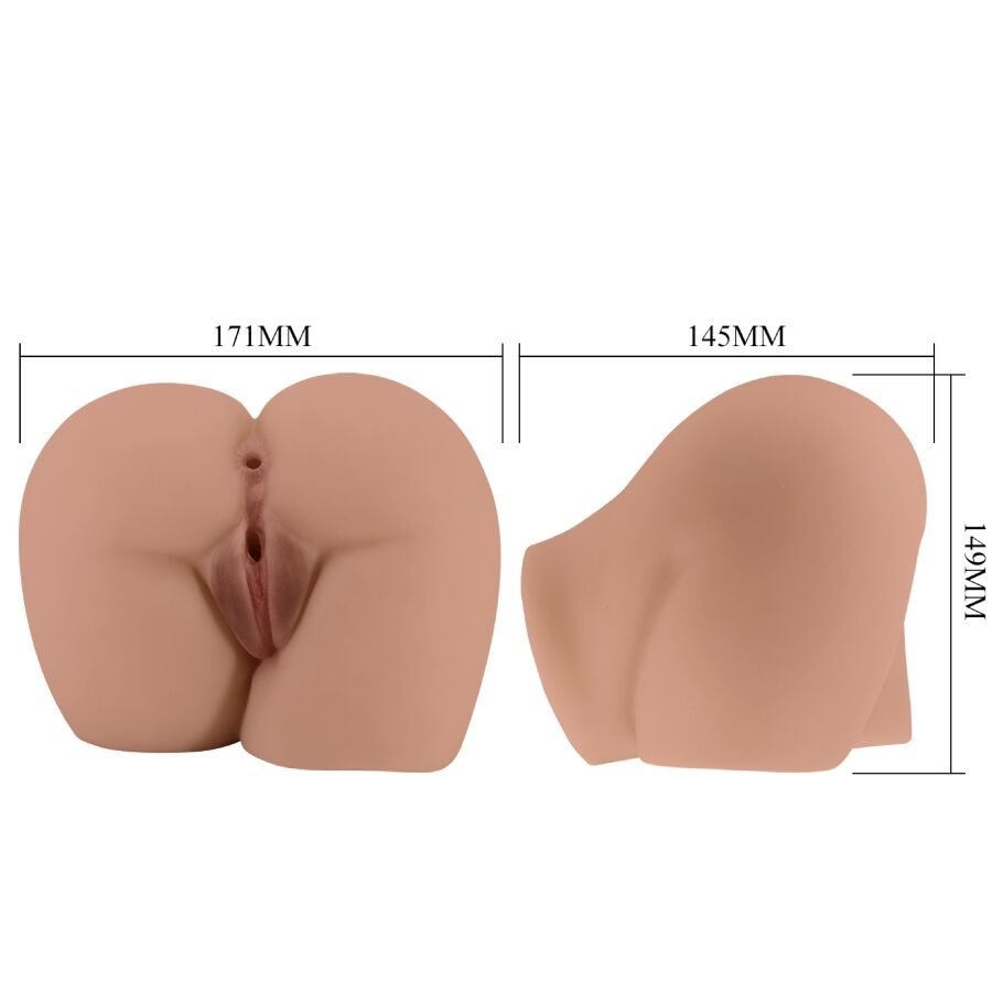 Crazy Bull - Bernace Ass Vibrador com Vagina Realista e Ânus Carne Controle Remoto