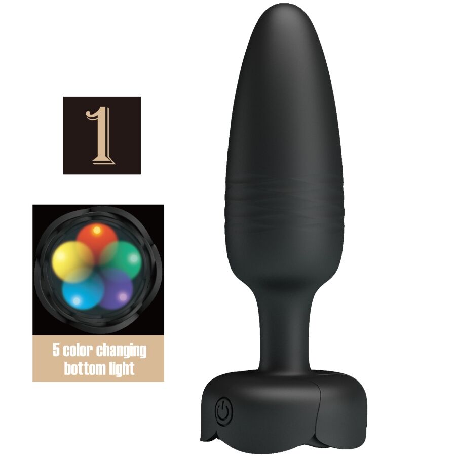 Pretty Love - Tarion AnalPlug Con Luz Led Negro 12,5 cm