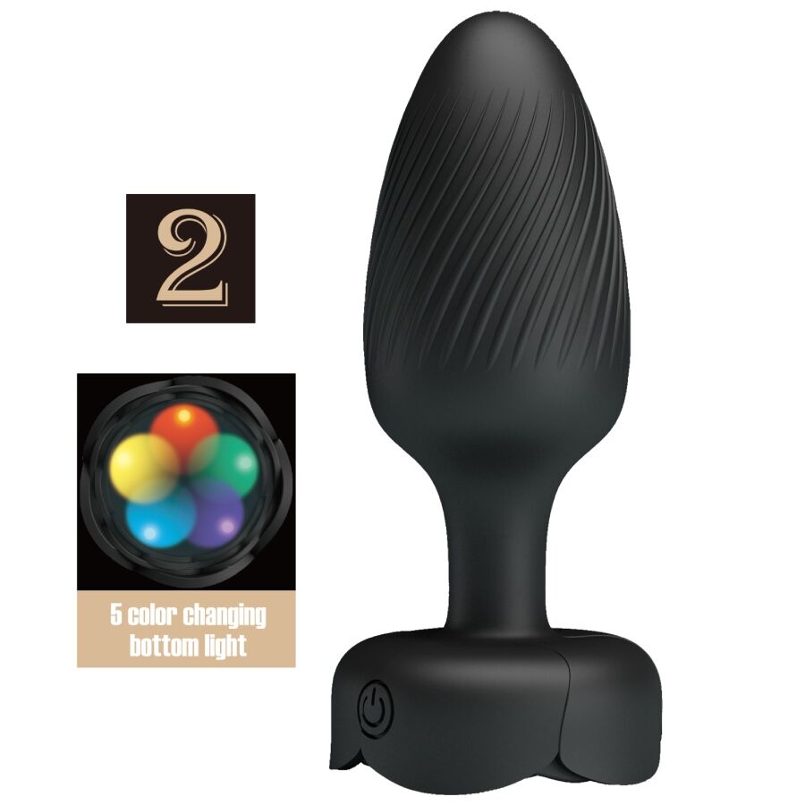 Pretty Love - Varian AnalPlug Com Luz Led Preto 10,8 cm