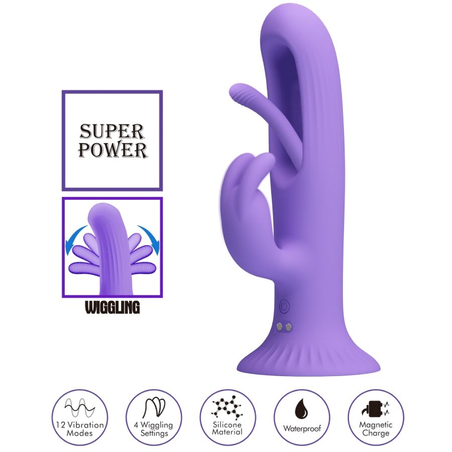 Pretty Love - Vibrador de Conejo Killmoulis 12 Modos de Vibración Morado
