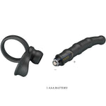 Pretty Love - Anillo Vibrador para Pene Tatum Con Plug 10 Vibraciones Negro