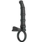 Pretty Love - Anillo Vibrador para Pene Tatum Con Plug 10 Vibraciones Negro