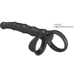 Pretty Love - Anillo Vibrador para Pene Tatum Con Plug 10 Vibraciones Negro