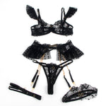 Subblime - 957483 Conjunto de Sutiã e Liga de Renda Preto S/M