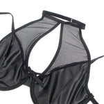 Subblime - 957599 Conjunto de Sutiã e Saia de Couro Preto L/XL