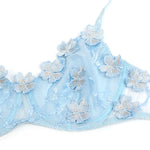Subblime - 957629 Conjunto de Sutiã e cuecas Bordados Com Flores Azul Celeste S/M