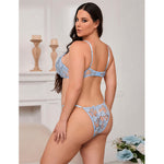 Subblime - 957636 Conjunto de sujetador y bragas bordados con flores azul cielo L/XL