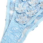 Subblime - 957636 Conjunto de sujetador y bragas bordados con flores azul cielo L/XL